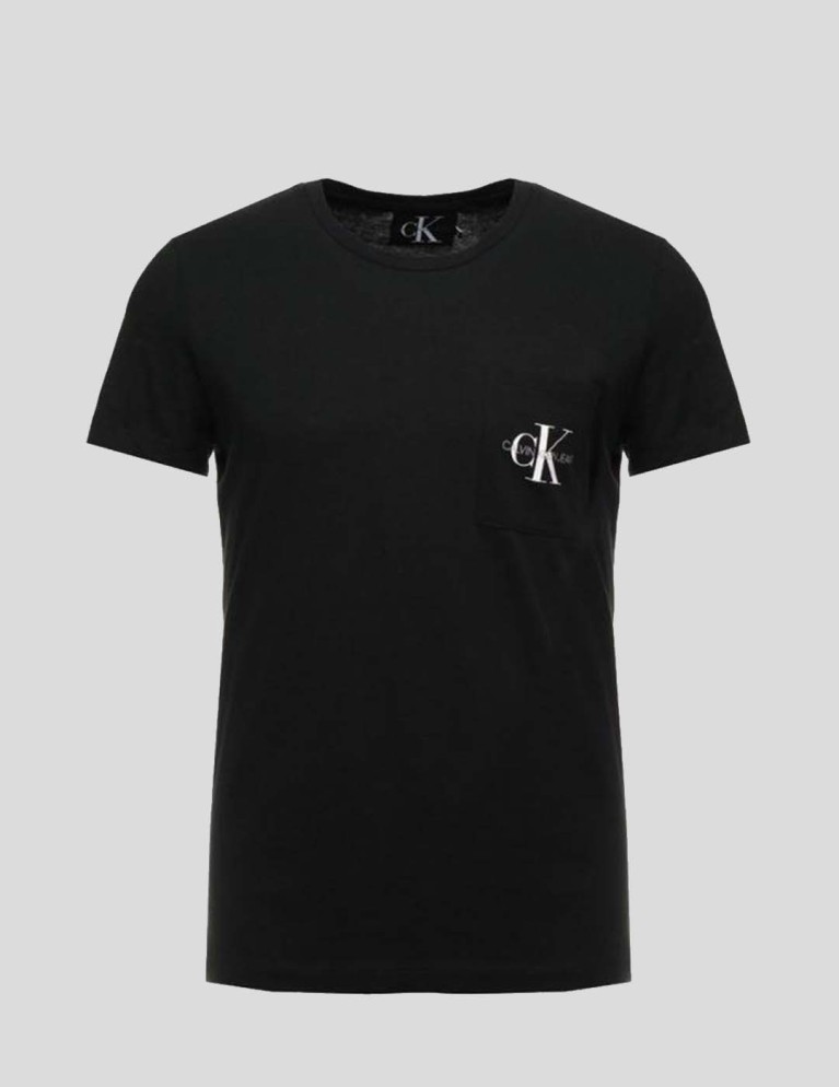 T-shirt CALVIN KLEIN monogram pocket tee black